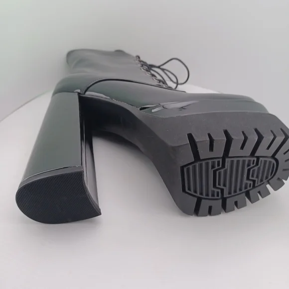 Artrotter Black Ankle Platform Boots Womens size 6 Chunky Block 5.5 in  Heel - Picture 5 of 8